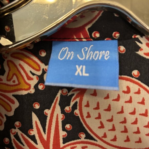 Vintage On Shore XL Hawaiian Pineapple Print Button-Up Shirt - Picture 2 of 10